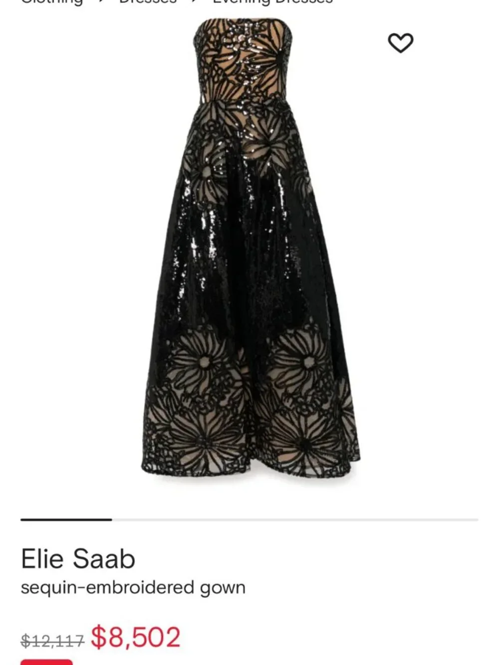 NWT Elie Saab Long Sequined Strapless Dress - Picture 3 of 3